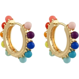 ÇLK Accessories Renkli Boncuk Halka Küpe TRKÜPE35219