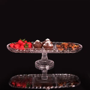 Alegre Glass Ayaklı Kayık Servis Tabağı