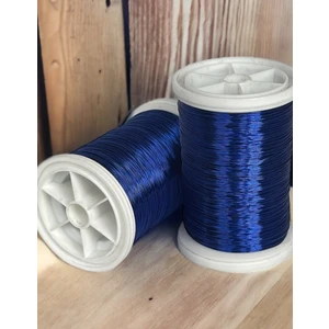 0.30MM ( 100GR -150M) Bakır Üstü Gümüş Kaplı Nazar Boncuk Lacivert  Renkli Filografi Teli