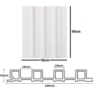 Renkli Duvarlar 16 x 45 cm Atc Beyaz Dekoratif Ahşap Görünümlü Pvc Kaplama Lambiri