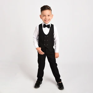 Merdia Kids Erkek Çocuk Smokin Takım Elbise Yelekli Papyonlu