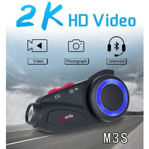 Maxto M3S Serisi 2k Fhd 1440P Kameralı Intercom Motosiklet Kask Intercom