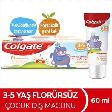 Colgate 3-5 Yaş Portakal Aromalı Florürsüz Çocuk Diş Macunu 60