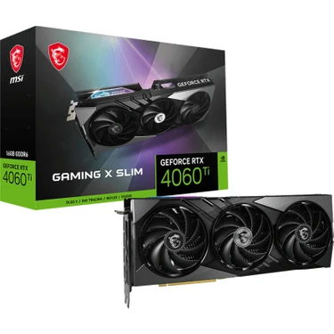 MSI VGA GEFORCE RTX 4060 TI GAMING X SLIM 16G RTX4060TI 16GB GDDR6 128B DX12 PCIE 4.0 X16 (3XDP