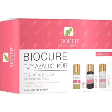 Bioder Biocure Tüy Azaltıcı Kür Yüz İçin 3'lü Etki 3 x 5