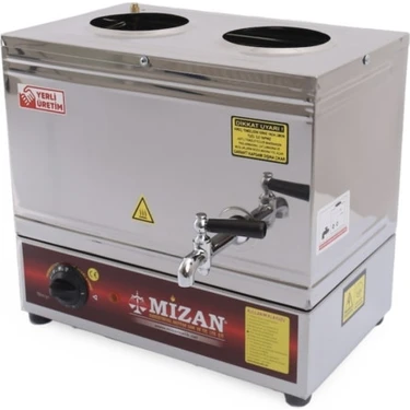 mizan Çay Semaveri Çay Kazanı 19LT Elektrikli 2 Hazneli (Demlik Dahil