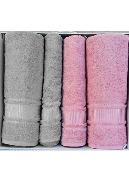 Colourıst Best Set (Hamam Takımı) Gri-Pembe