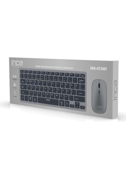 IBK-572BT Dual Mod Bluetooth + 2.4g Rechargeable Smart Keyboard Mouse Set