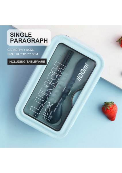 Taşınabilir 1100 ml Plastik Yemek Kabı Yemek Kabı Yemek Çubukları Kaşık Mikrodalga Fırın Isıtma Sızdırmaz Gıda Saklama Kabı Sofra (Yurt Dışından)