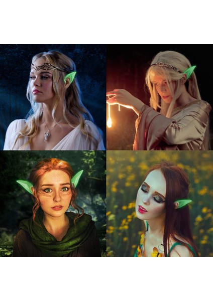 Karanlıkta Yanan Fosforlu Lateks Elf Kulağı 1 Çift 10X5 cm (Clz)