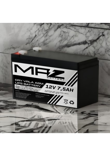 12 Volt 7.5 Amper (Ah) Kuru AGM VRLA Akü (Yeni Üretim) fırsatları