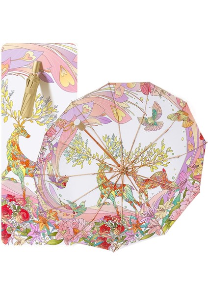 Çin Stili Yağmur Veya Parlaklıktam Otomatik Rüzgarda Kırılmayan Fiber Unisex Şemsiye 12 Telli (Yurt Dışından)