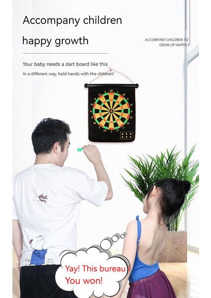 Büyük Boy Dart Seti Çift Taraflı Dart Hedef Tatası 4 Oklu (Yurt Dışından)