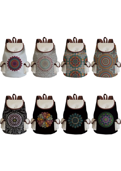 SJ3086 Mandala Sırt Çantası Mandala Baskı Çiçek Unisex Yüksek Kapasiteli Özelleştirilmiş Taşınabilir Büzgülü Çantalar Kadın Sırt Çantası Genç Kızlar Sırt Çantası (Yurt Dışından) indirimleri
