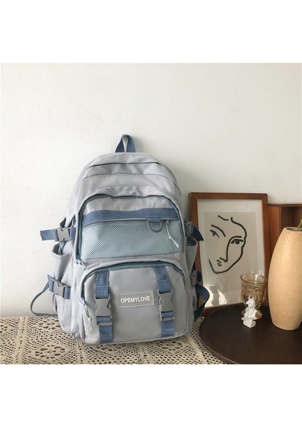 Gök Mavisi Moda Yeni Marka Naylon Kadın Sırt Çantaları Genç Kızlar Için Su Geçirmez Kumaş Sırt Çantası Okul Çantası Öğrenciler Gizli Sakli Konusmalar Seyahat Mochila Büyük (Yurt Dışından)