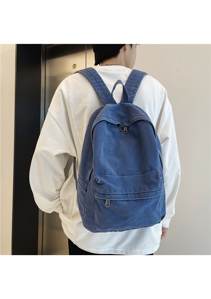 Mavi Yeni Rahat Büyük Kapasiteli Denim Kadın Sırt Çantaları Yüksek Kaliteli Bayanlar Günlük Seyahat Çantası Gençler Kız Okul Sırt Çantası Okul Çantası (Yurt Dışından) modelleri