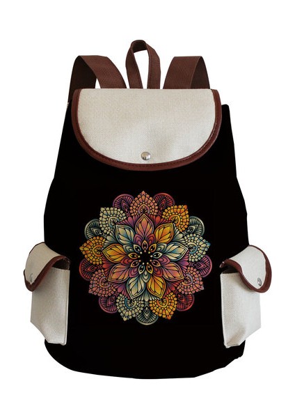 SJ3092 Mandala Sırt Çantası Mandala Baskı Çiçek Unisex Yüksek Kapasiteli Özelleştirilmiş Taşınabilir Büzgülü Çantalar Kadın Sırt Çantası Genç Kızlar Gizli Sakli Konusmalar (Yurt Dışından)