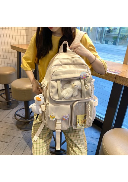Mavi Sevimli Kadın Büyük Kapasiteli Sırt Çantası Kadın Japon Lise Çantası Kolej Bayan Dizüstü Sırt Çantaları Kawaii Kız Seyahat Kitap Çantaları (Yurt Dışından) modelleri
