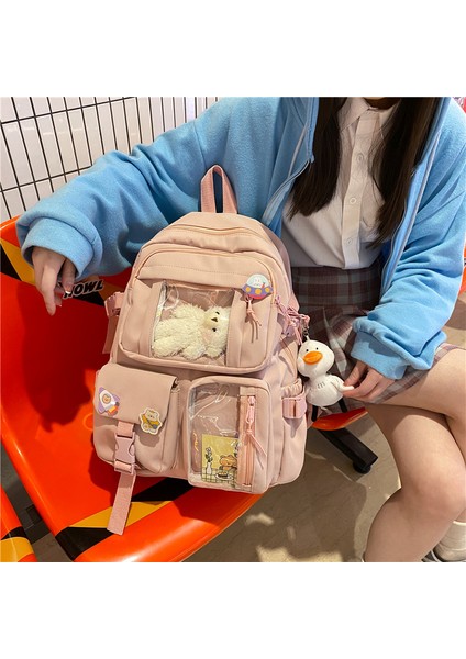Mavi Sevimli Kadın Büyük Kapasiteli Sırt Çantası Kadın Japon Lise Çantası Kolej Bayan Dizüstü Sırt Çantaları Kawaii Kız Seyahat Kitap Çantaları (Yurt Dışından) fırsatları