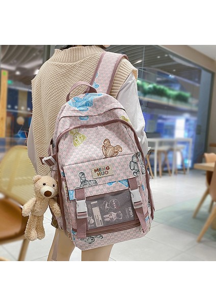 Mavi Moda Kız Koleji Çizgili Sırt Çantaları Kadın Sevimli Öğrenci Ekose Okul Çantası Genç Kızlar Harajuku Kadın Seyahat Sırt Çantası Kawaii (Yurt Dışından) fiyatları