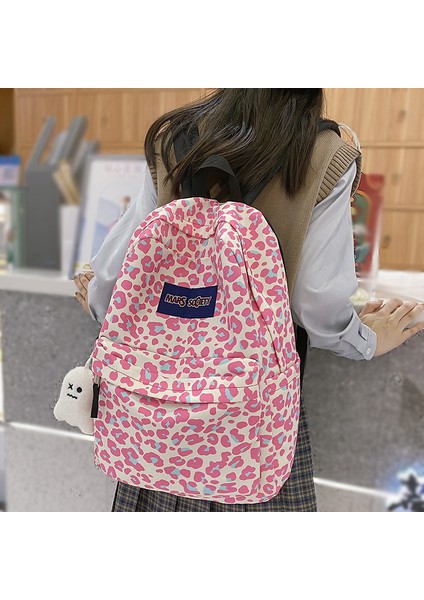 Pembe 2022 Leopar Baskı Sırt Çantası Kadın Komik Hayvan Tasarım Genç Kızlar Için Okul Çantaları Beyaz Baskılı Kawaii Çanta Sevimli Sırt Çantası (Yurt Dışından) modelleri