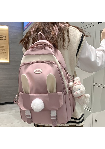 Siyah Kız Seyahat Sevimli Karikatür Kitap Sırt Çantası Kadın Beyaz Dizüstü Naylon Torba Trendy Bayan Kawaii Koleji Sırt Çantası Moda Kadın Okul Çantası (Yurt Dışından) modelleri