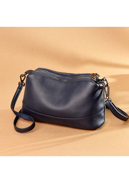 Mavi 100% Hakiki Deri Çanta Kadın Çanta Tasarımcısı Yumuşak Dana Bayanlar Crossbody Çanta 2021 Moda Lüks Kadın Kol Çantası Çanta (Yurt Dışından)