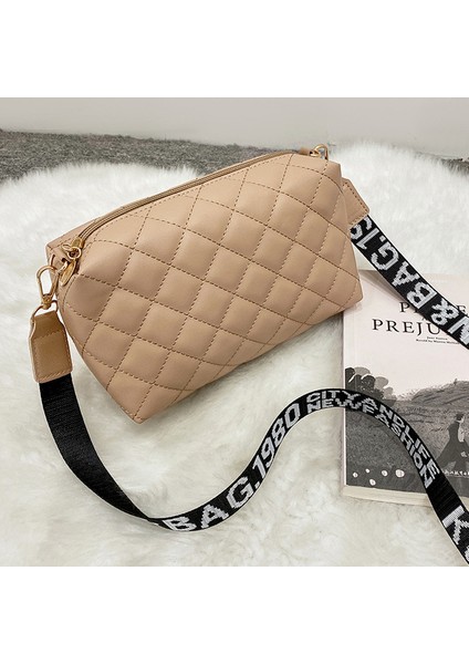 247-KHAKI-LINGGE Kadın Çantası 2022 Trend Yeni Lüks Moda Eşkenar Dörtgen Zincir Kadın Crossbody Çanta Omuz Askılı Çanta Cep Telefonu Çanta (Yurt Dışından)