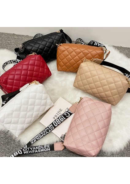 247-KHAKI-LINGGE Kadın Çantası 2022 Trend Yeni Lüks Moda Eşkenar Dörtgen Zincir Kadın Crossbody Çanta Omuz Askılı Çanta Cep Telefonu Çanta (Yurt Dışından)