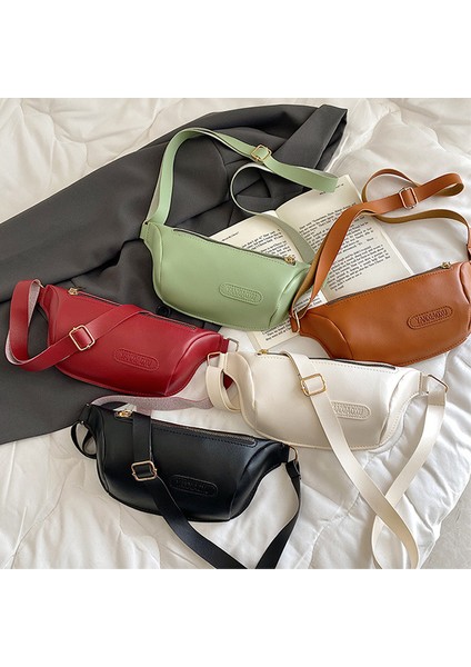 Kırmızı Yapraklar Kadın Çantası Bel Kemeri Çantası Omuz Çantaları Katı Pu Deri Tasarımcı Göğüs Çantası Kadın Çantalar ve Çantalar Moda Crossbody Çanta (Yurt Dışından)
