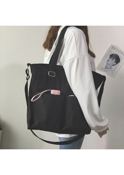 Bej Hiçbir Kolye Su Geçirmez Oxford Büyük Kapasiteli Tuval Kız Omuz El Kova Çanta Sepet Kadın Kadınlar Için Crossbody Çanta Rahat Tote Çantalar (Yurt Dışından) modelleri