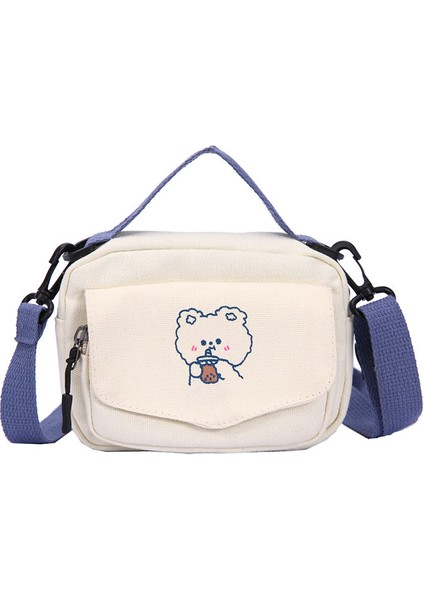 Siyah Küçük Kadın Tuval Omuz Çantaları Kore Karikatür Baskı Moda Mini Bez Çanta Telefon Sevimli Kız Için Crossbody Çanta 2022 Çanta (Yurt Dışından) fiyatları