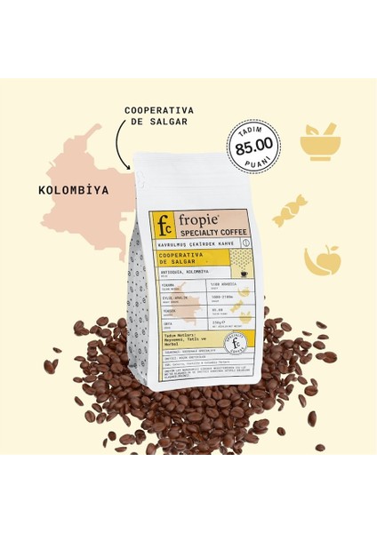 Cooperativa de Salgar - Kolombiya - Kavrulmuş Nitelikli Kahve Çekirdeği - 250 g