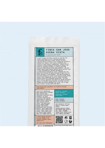 Finca San José Buena Vista - Guatemala - Kavrulmuş Nitelikli Kahve Çekirdeği - 250 g