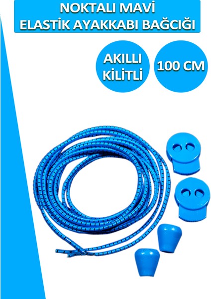 Lucky Akıllı Kilitli Elastik Noktalı Ayakkabı Bağcık 100 cm