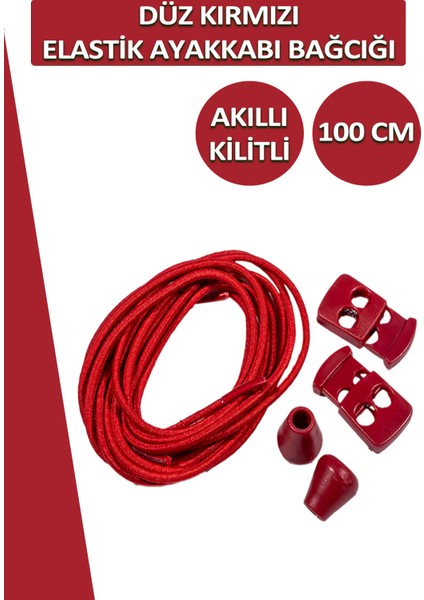 Lucky Akıllı Kilitli Elastik Düz Ayakkabı Bağcık 100 cm