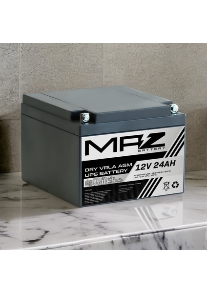12 Volt 24 Amper (Ah) Kuru Agm Vrla Akü (Yeni Üretim)