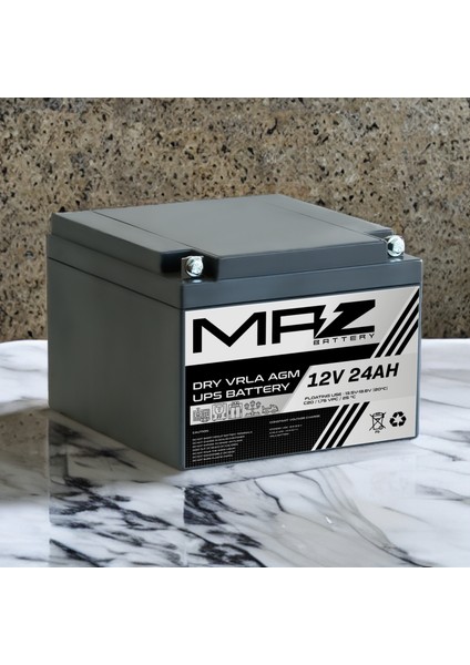 12 Volt 24 Amper (Ah) Kuru Agm Vrla Akü (Yeni Üretim)