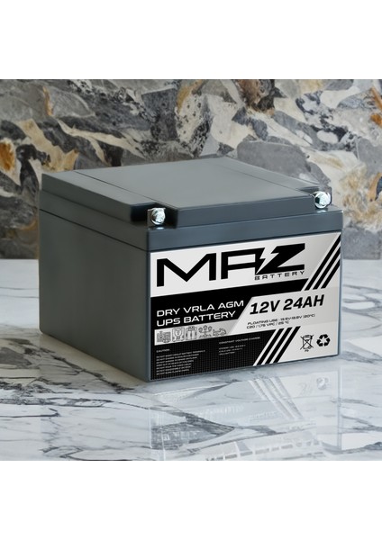 12 Volt 24 Amper (Ah) Kuru Agm Vrla Akü (Yeni Üretim)