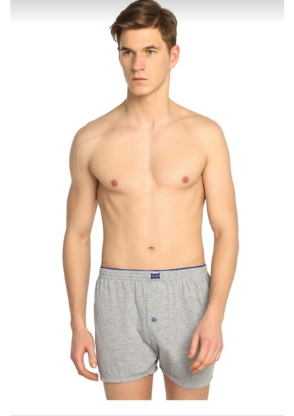 0117 Erkek Penye Düz Boxer 3 Adet
