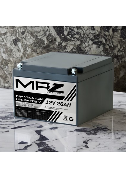 12 Volt 26 Amper (Ah) Kuru Agm Vrla Akü