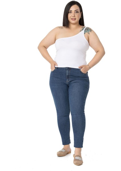 Büyük Beden Tek Omuz Dekolteli Viskon Beyaz Body fiyatları