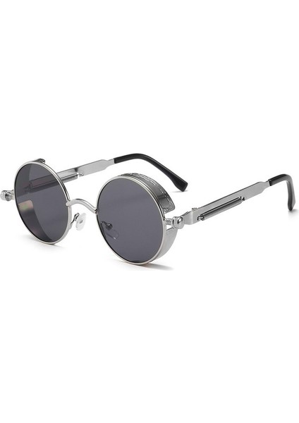 Shenzhen Xin Xin Klasik Gotik Steampunk Güneş Gözlüğü Polarize Vintage Yuvarlak Metal Çerçeve UV400 (Yurt Dışından) fırsatları