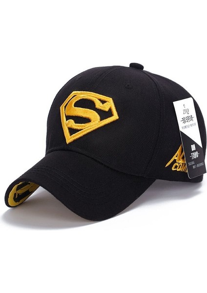Luxuitems Superman Logolu Ayarlanabilir Şapka - Siyah/sarı (Yurt Dışından)