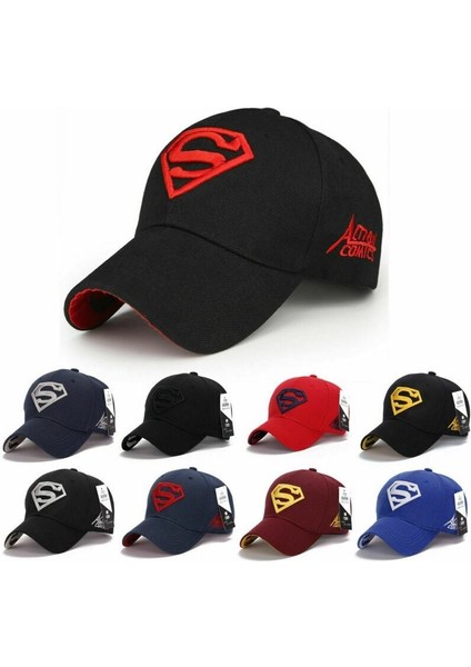 Luxuitems Superman Erkek Boy Beyzbol Şapkası Snapback Spor Kamyon Şoförü Ayarlanabilir Güneş Şapkası (Yurt Dışından)