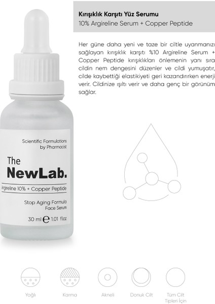 The Newlab Yüz Serumu 10% Argireline + Copper Peptide 30 ml