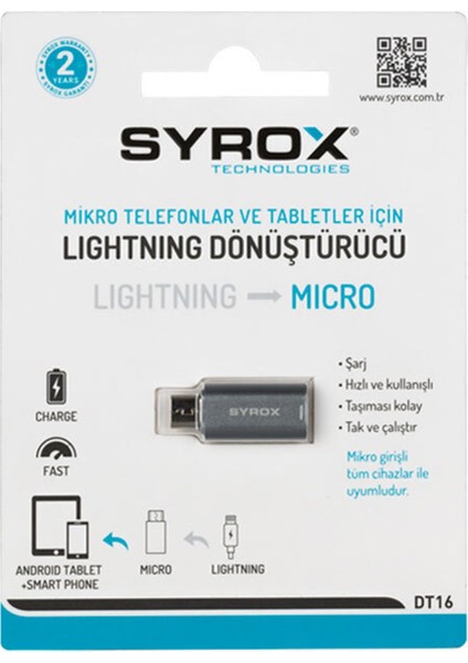 Syrox DT16 Lightning Dönüştürücü