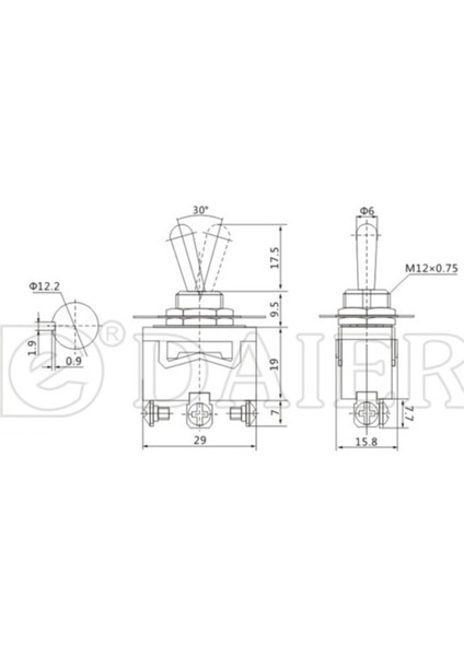 IC-153A Toggle Switch 3p Off-Mom Ø12MM fiyatları
