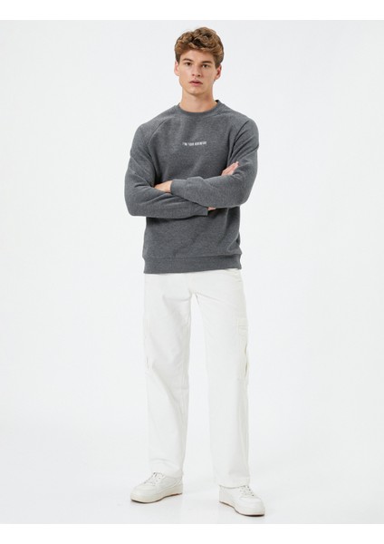 K24 4Wam70043Mk 931 Antrasit Erkek Pamuk Sweatshirt