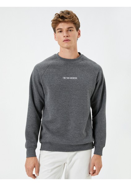 K24 4Wam70043Mk 931 Antrasit Erkek Pamuk Sweatshirt